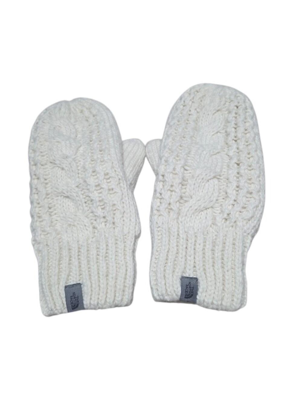The North Face Cable Knit Mittens in vintage white Womens S-M Outdoor Winter
